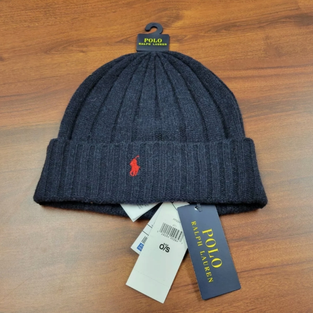 Polo Ralph Lauren Signature Merino Cuffed Beanie One Size Blue